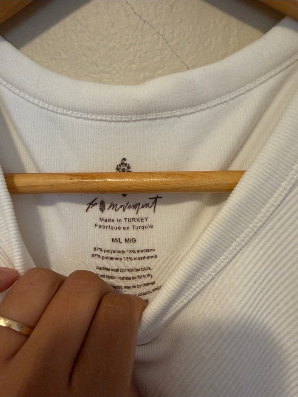 FP Movement by Free People White Ribbed Cropped Tank Top - Picture 3 of 3
